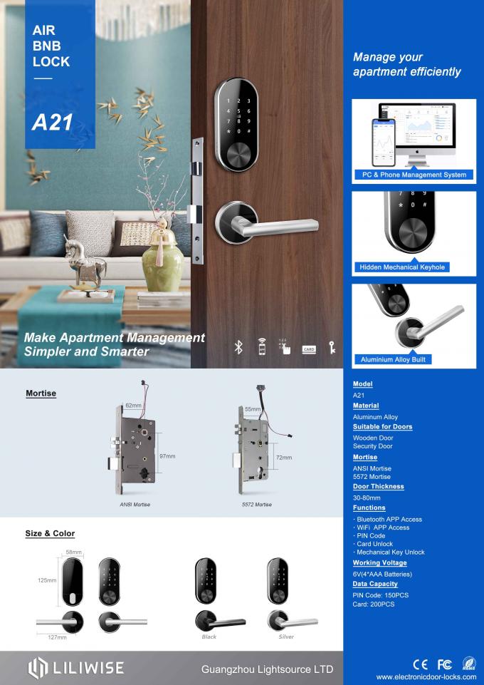 Zamki do drzwi do mieszkania WiFi Dostęp Bluetooth Split Anti Theft Cyfrowe hasło Zamek do drzwi Airbnb 0