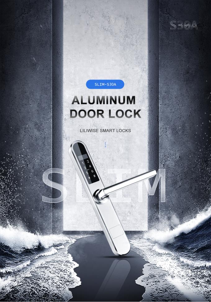 Inteligentny zamek drzwi z aluminium, zamek hotelowy na klucze ze stopu aluminium w kolorze czarnym 0