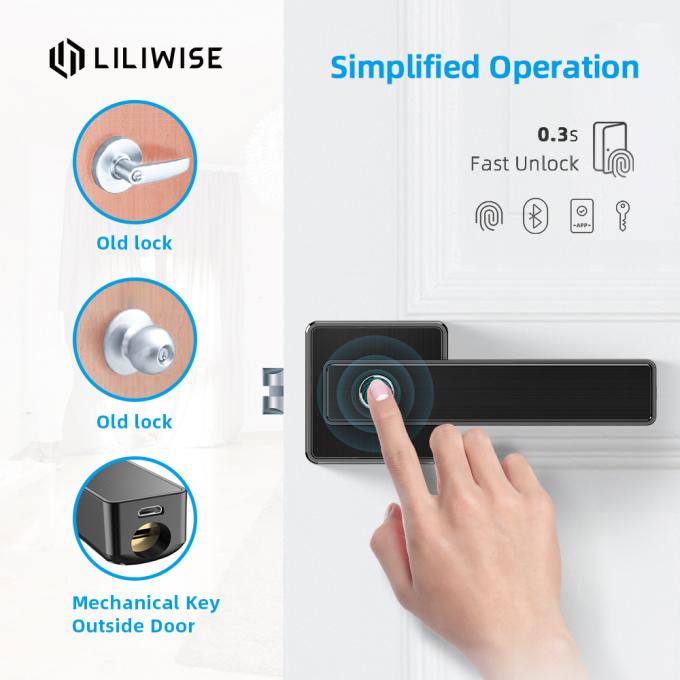 Liliwise Biometryczny odcisk palca Zamek drzwi WiFi Bluetooth APP Wysokie bezpieczeństwo 0