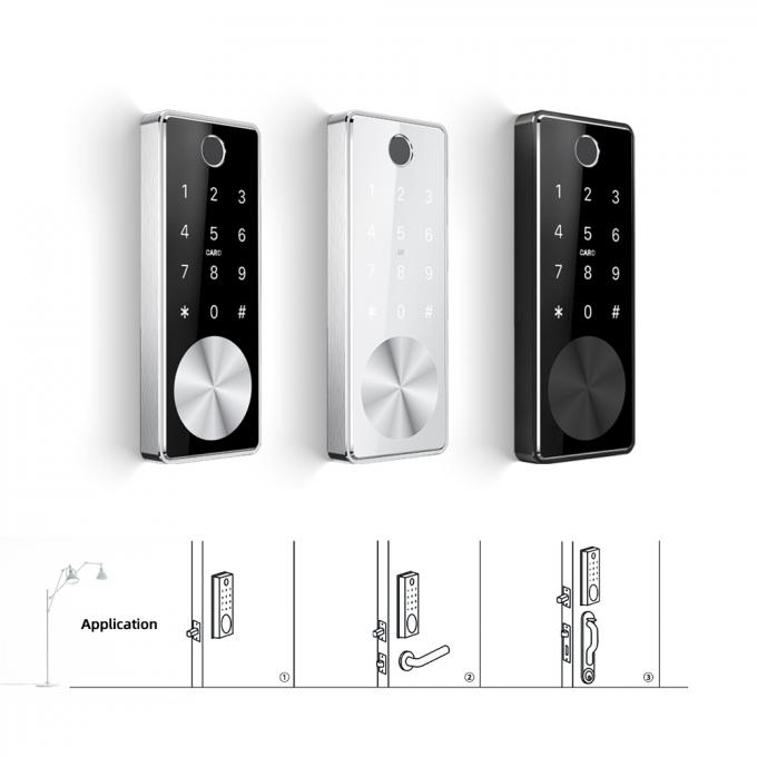 Kod Zamek drzwi Ekran linii papilarnych Bluetooth Zamki drzwi pokoju ze stopu cynku Panel akrylowy 0