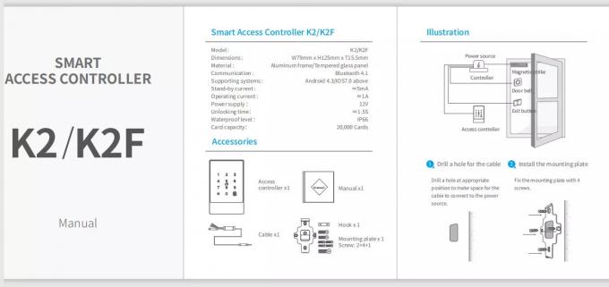 System kontroli dostępu Entrace linii papilarnych Smart WiFi Bluetooth 1