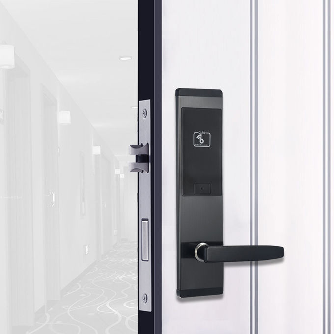 Zamki do drzwi hotelowych z czarnymi kluczami ze stopu cynku z typem karty ANSI Mortise MF1 1
