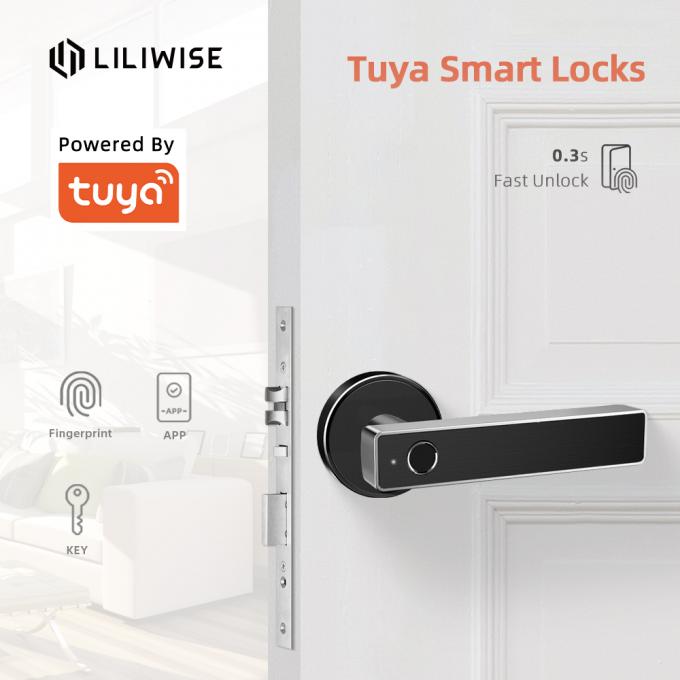 Aplikacja Tuya WiFi Bluetooth Zamek drzwi Biometryczny odcisk palca Klamka Cyfrowa bezkluczowa inteligentna blokada drzwi 0