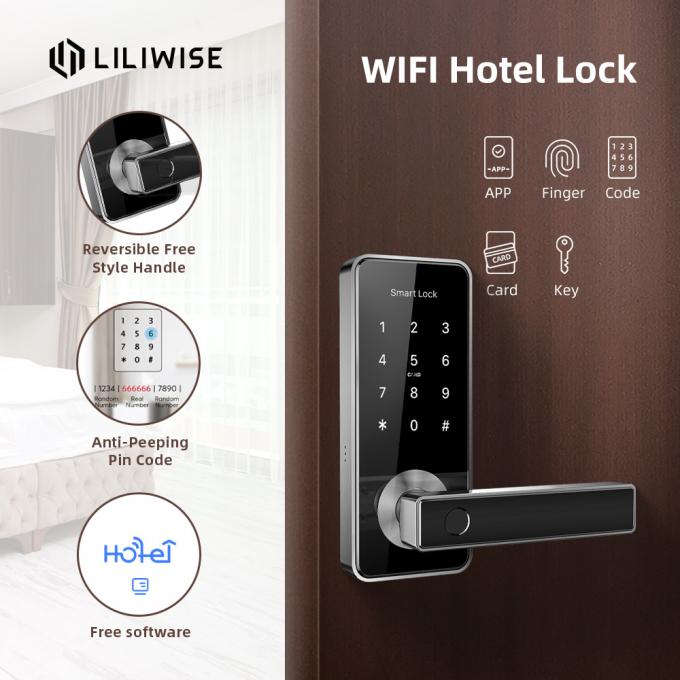 Inteligentny zamek do drzwi hotelowych Inteligentny dom Wifi Odcisk biometryczny odcisków palców 1
