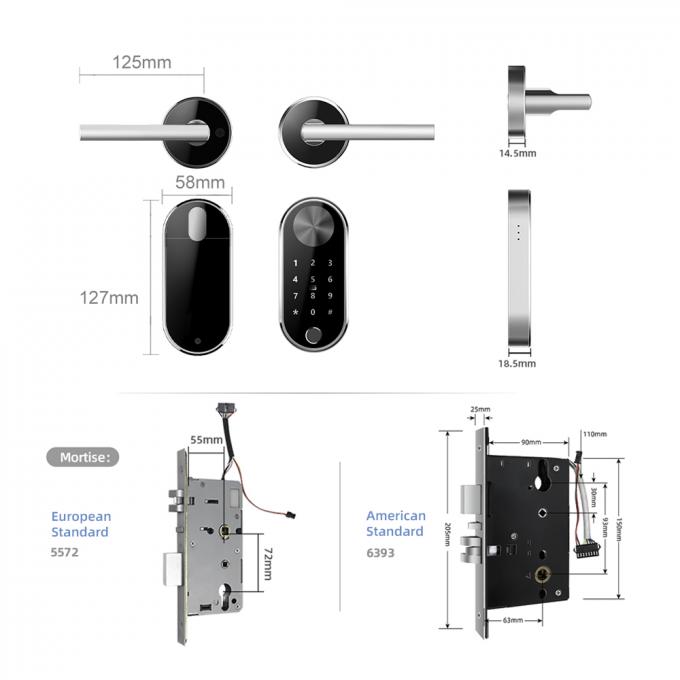 Europejski standard Kod Blokada drzwi Podziel Biometryczny odcisk palca Bezprzewodowy nowoczesny dom Bluetooth 1