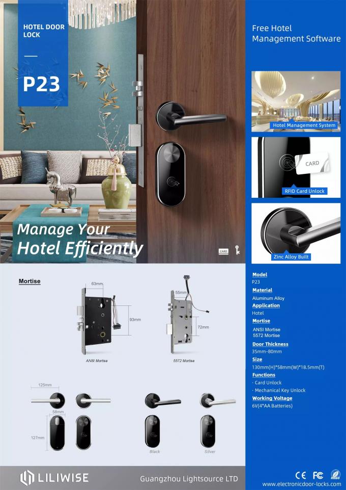 Inteligentne zamki do drzwi hotelowych RFID Przeciągnij czytnik kart kluczy Bezpieczeństwo Elektroniczny pokój 0