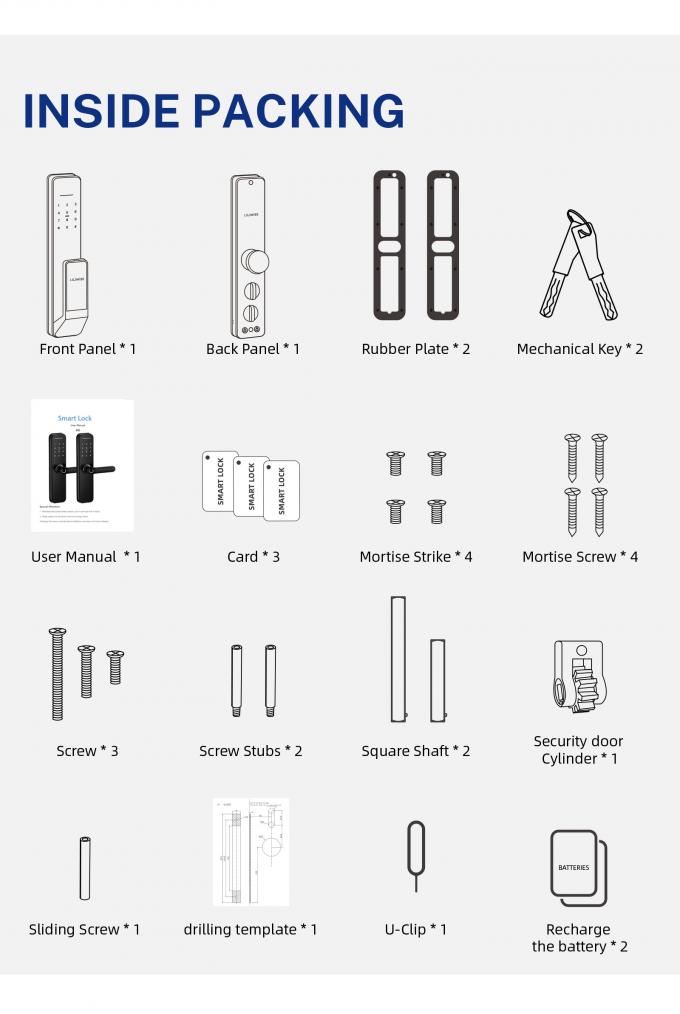 Liliwise Nowy Design Całkowicie Automatyczny Zamek Cyfrowy Elektroniczny Zamek Odcisk&oacute;w Palc&oacute;w Tuya APP TTlock Smart Door Lock 34