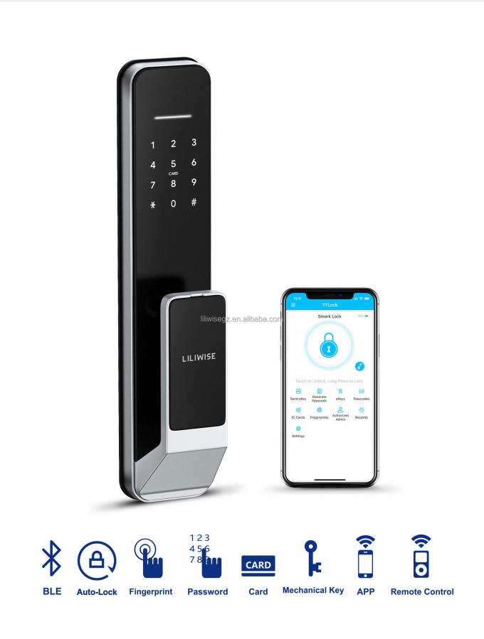 Liliwise Security Digital Doorbell Tuya Wifi Smart Fingerprint Lock Rozpoznawanie twarzy Kamera Zamknięcie drzwi Kontrola dostępu 6