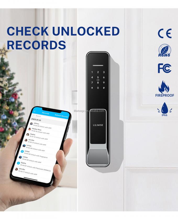 Liliwise Security Digital Doorbell Tuya Wifi Smart Fingerprint Lock Rozpoznawanie twarzy Kamera Zamknięcie drzwi Kontrola dostępu 8