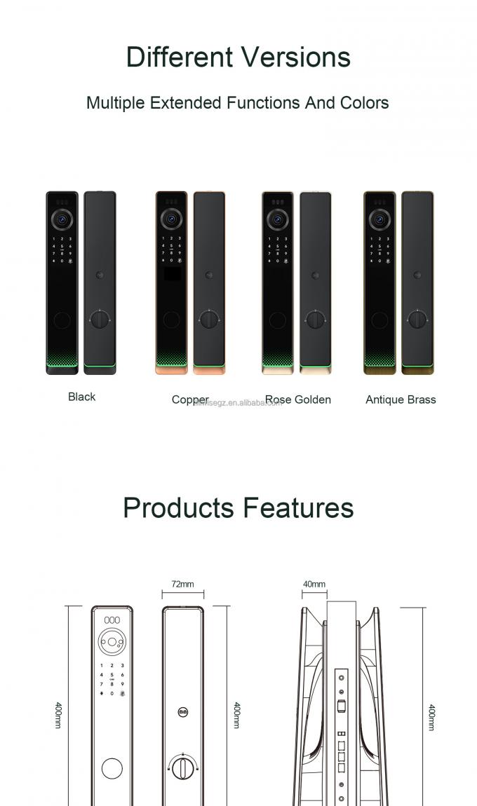 Liliwise  Automatic Waterproof Electronic Smart Lock Camera Tuya Ttlock Fingerprint Digital 3D Face Recognition Smart Door Lock 16