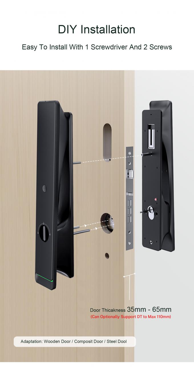 Liliwise W pełni automatyczny luksusowy elektroniczny smart entry zamki drzwi Wifi Ble odciski palc&oacute;w Tuya TTlock Smart Door Lock z kamerą 10