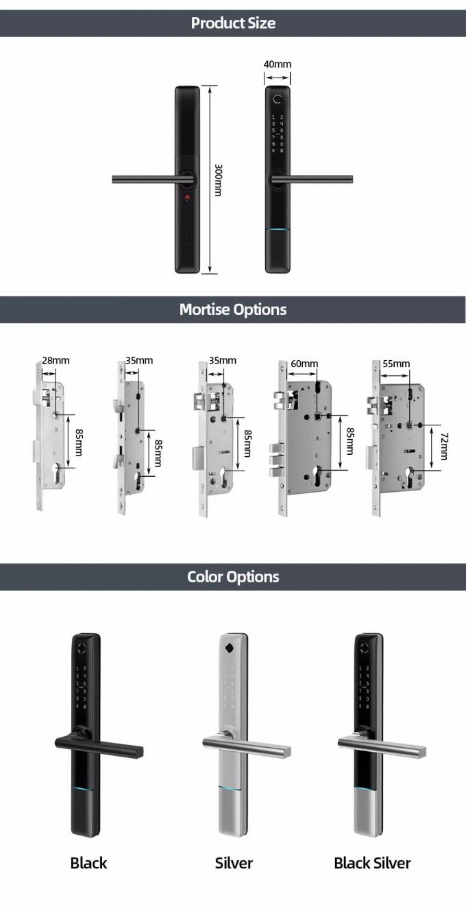 Liliwise wodoodporny odcisk palca z stali nierdzewnej TTlock Smart Door Lock BLE Wifi Slim Smart Lock 10
