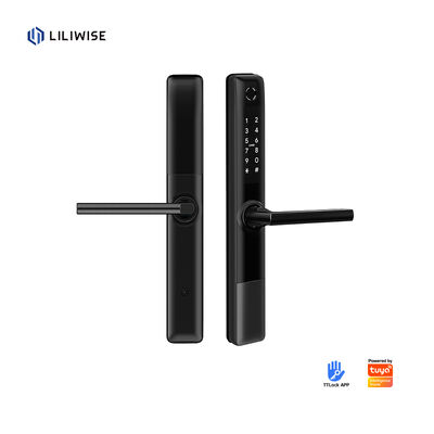 Liliwise wodoodporny Tuya APP WiFi BLE odciski palców Smart Lock Slim Door Lock dla wąskiego profilu Aluminiowe drzwi Drzewne drzwi